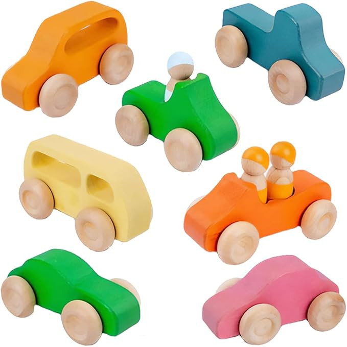 Wooden Toys BlockWorlds Building Blocks - Cars with Peg Dolls | Nature Toy Block Sets | Amazon (US)
