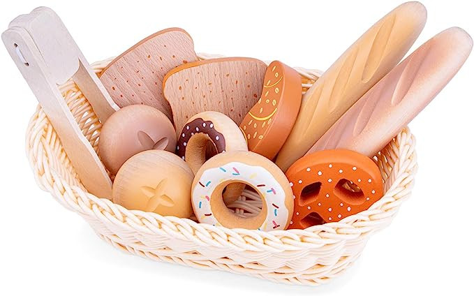 New Classic Toys Traditional Bread Basket - Pretend Play Toy for Kids Cooking Simulation Educatio... | Amazon (US)