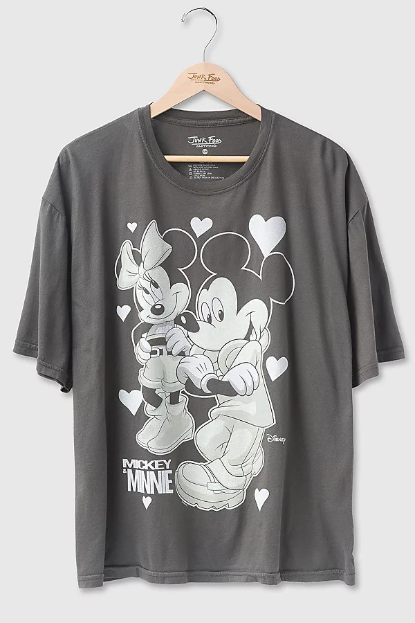 Junk Food Mickey and Minnie Hearts Oversized Tee | Urban Outfitters (US and RoW)