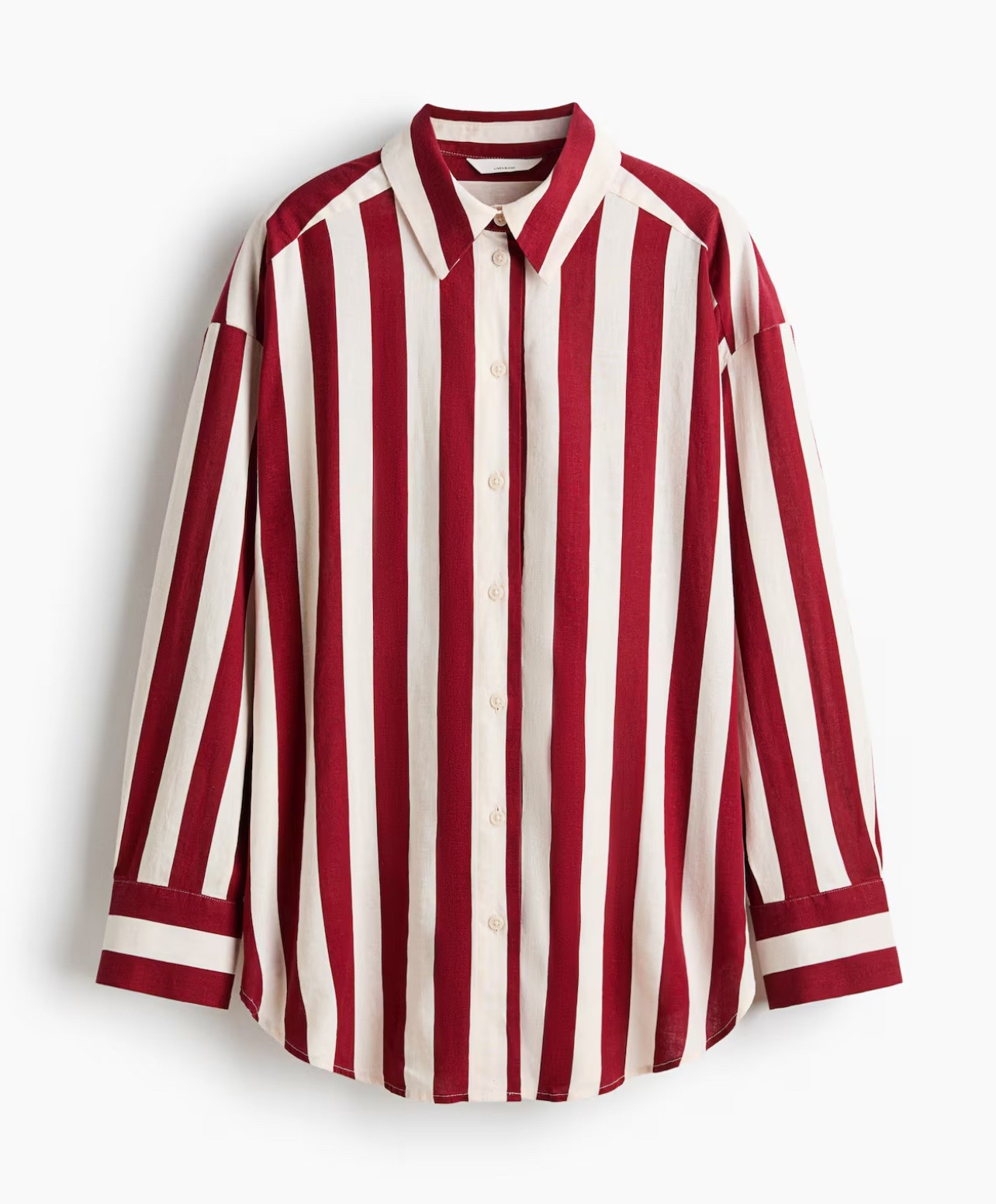 OVERSIZED LINEN-BLEND SHIRT.