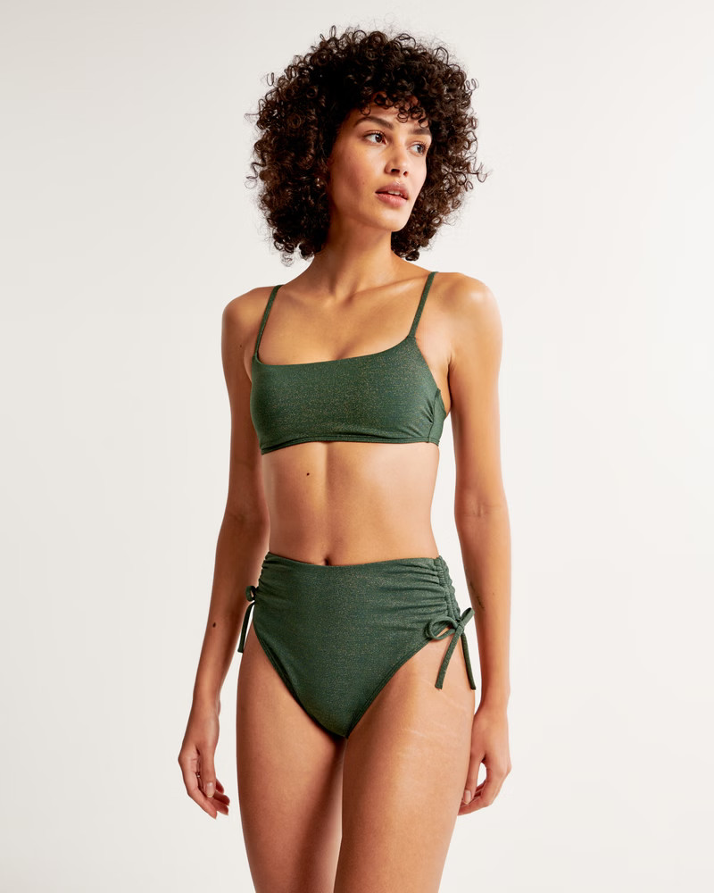 Cinch Tie High-Waist High-Leg Cheeky Bottom | Abercrombie & Fitch (US)