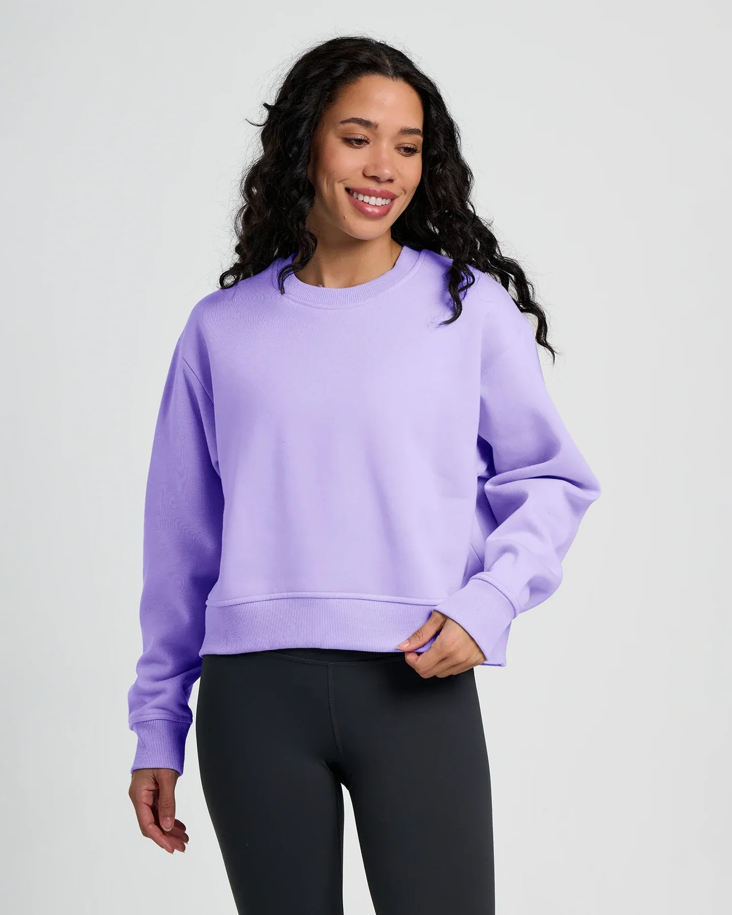 Women's Bamboo Northcoast Fleece Crew - Bright Lavender | Free Fly Apparel