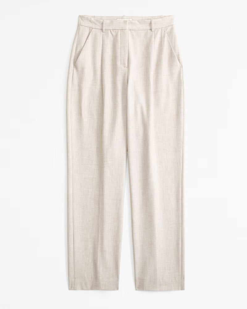 Curve Love A&F Quinn Tailored Straight Pant | Abercrombie & Fitch (US)
