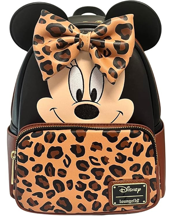 Loungefly Exclusive Disney Minnie Mouse Leopard Print Double Strap Shoulder Bag | Amazon (US)