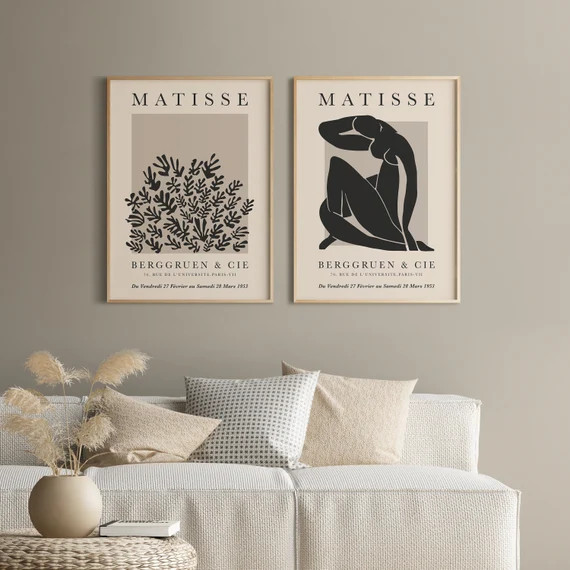 Set of 2 Henri Matisse Printable Wall Art Neutral Abstract | Etsy | Etsy (US)