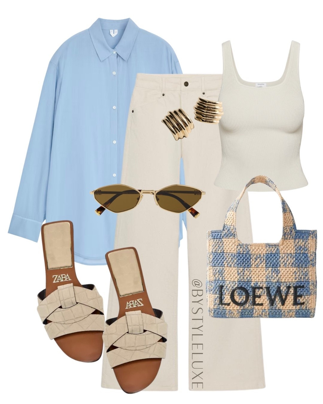 EFFORTLESS STYLE - A simple blue shirt style with ecru jeans and sandals 

#shirt #jeans #sandals

#LTKspring #LTKjeans #LTKsummer