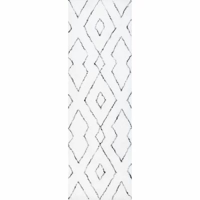 Peraza Geometric Handmade White Area Rug Mercury Row® Rug Size: Runner 2'6" x 8' | Wayfair North America