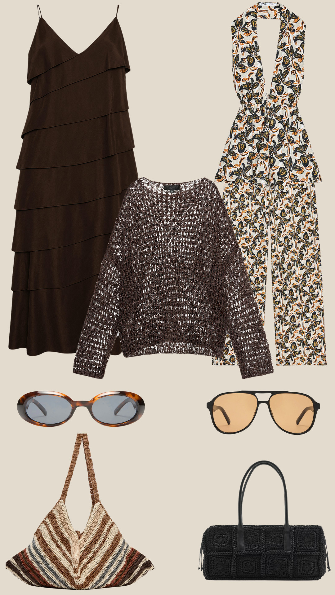 Dress, Sunglasses, Shoulder Bag, Open-Knit Sweater, Top, Trousers, Zara, Le Specs 

 #LTKsummer #LTKstyletip