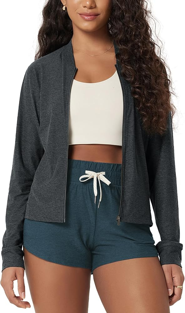 ODODOS Women's Performance Full Zip Track Jacket, Ultra Soft odSTRATUM Tech, UPF 50+ Stand Collar... | Amazon (US)