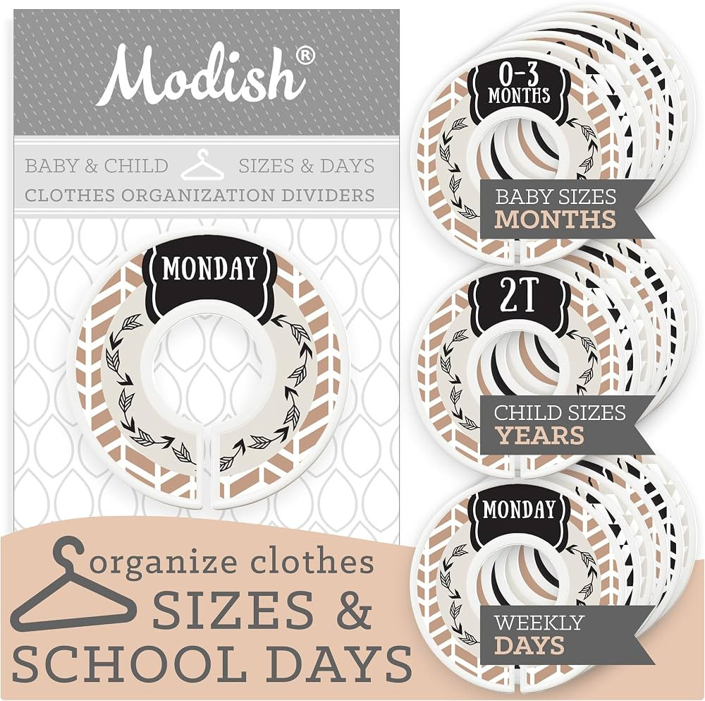 Days of the Week School Clothes Organizer, Weekly Monday through Friday Kids Closet Organization,... | Amazon (US)