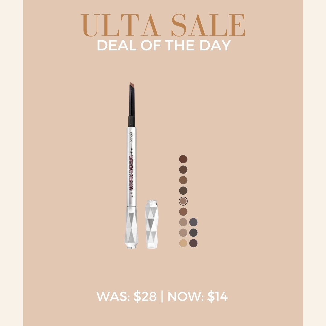 Ulta Deal of the Day ✨
Goof Proof Waterproof Easy Shape & Fill Eyebrow Pencil
Was: $28 | Now: $14