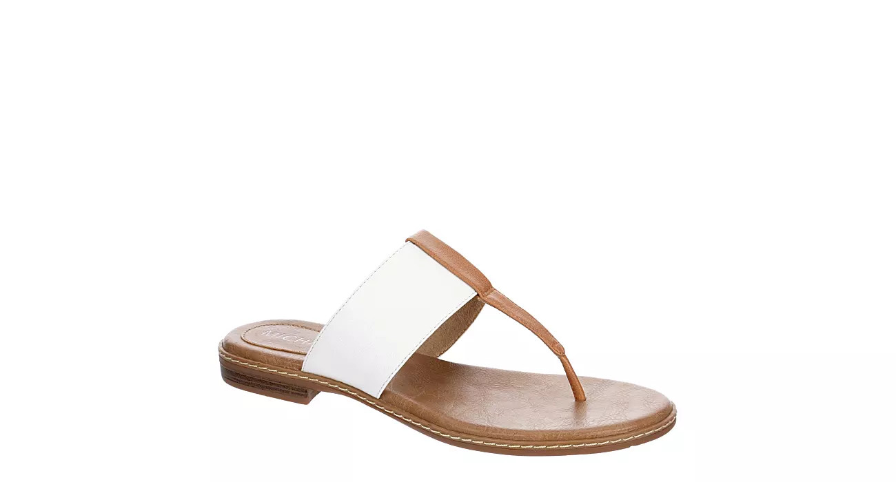Michael By Michael Shannon Womens Carla Flip Flop Sandal - White | Rack Room Shoes