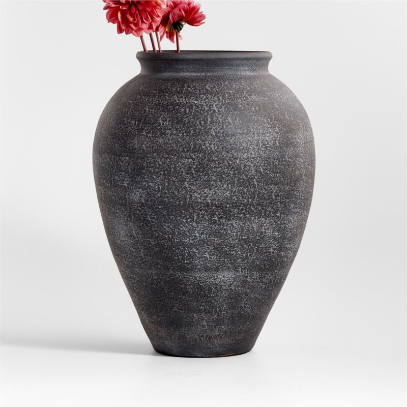 Ophelia Matte Large Black Vase 17" + Reviews | Crate & Barrel | Crate & Barrel