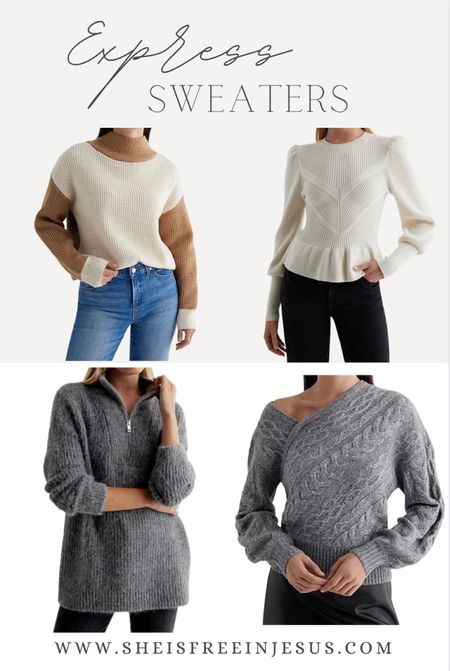 Express sweaters / fall outfits / winter outfits / Thanksgiving / Christmas

Neutral outfits / colorblock sweater / cableknit sweater / mock neck sweater / quarter zip sweater / asymmetrical sweater / peplum sweater / puff sleeve sweater 

#LTKfindsunder100 #LTKSeasonal #LTKstyletip