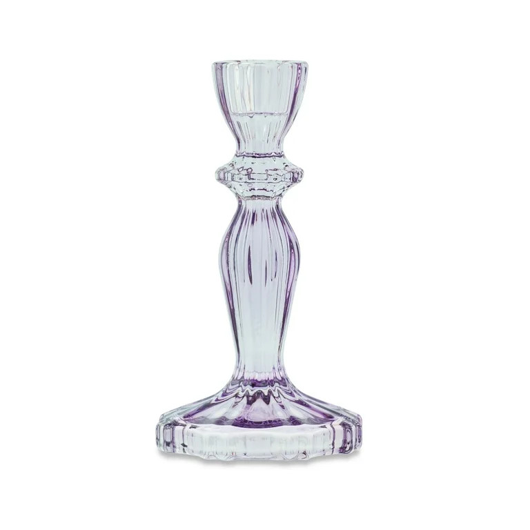 Bridgerton Glass Taper Holder, Purple | Walmart (US)
