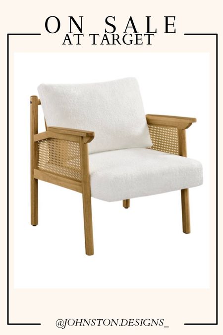 Only $99! Love this rattan style chair with boucle fabric.  Beautiful and affordable neutral accent chair!

Target Home | Home Find | Accent Chair | Affordable Home Finds 

#LTKhome #LTKsalealert