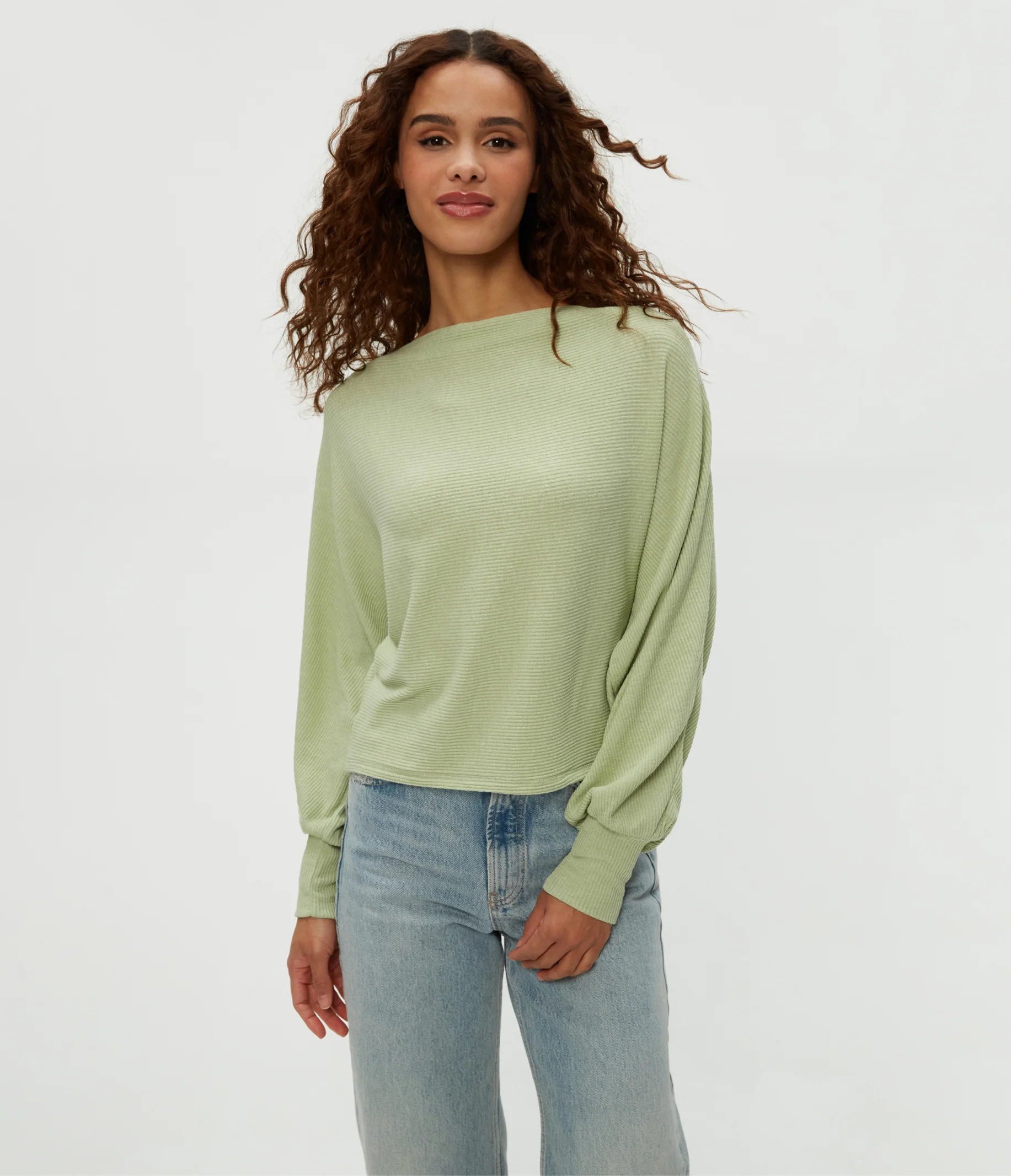 Variant options: Roxy Balloon Sleeve Ribbed Top | MichaelStars.com