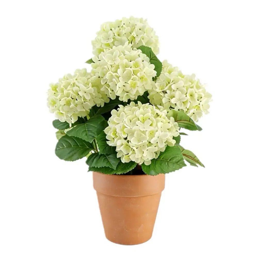 23" Artificial White Potted Hydrangea Plant | Wayfair North America