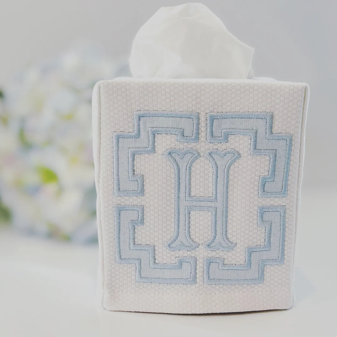 Appliqué Tissue Box Cover/monogrammed Appliqué Tissue Box Cover - Etsy | Etsy (US)