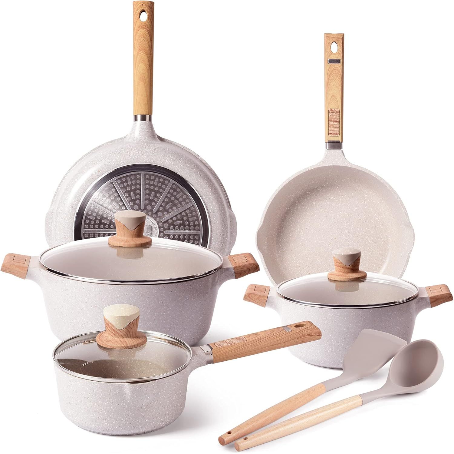 Cookware Set - VONIKI Pots and Pans Set Nonstick Cooking Pots and Pans Set with Lids, Ceramic Coo... | Amazon (US)