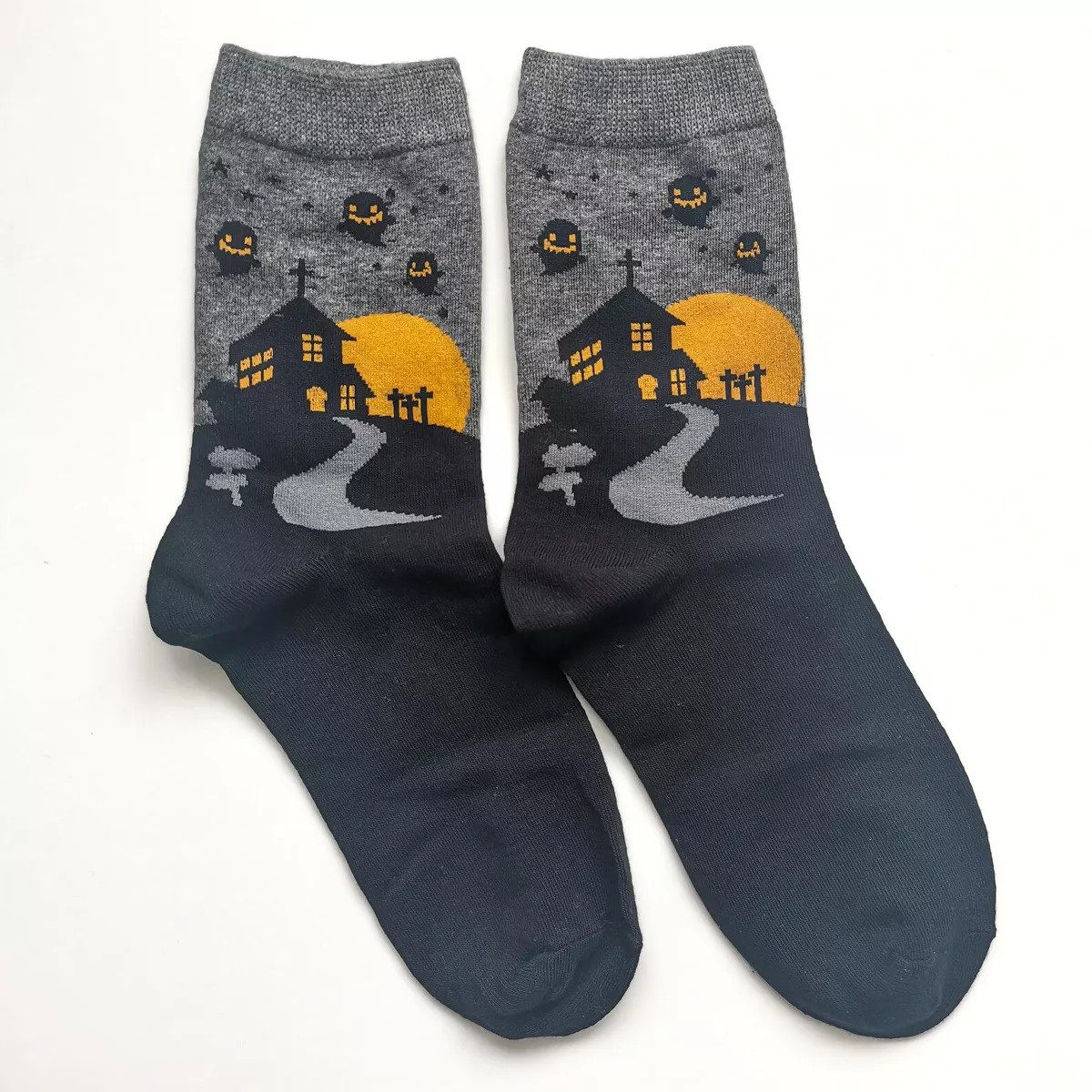 Grey Ghosts Over A Haunted House Socks from the Sock Panda (Women's Sizes, Adult Medium) - Great ... | Target