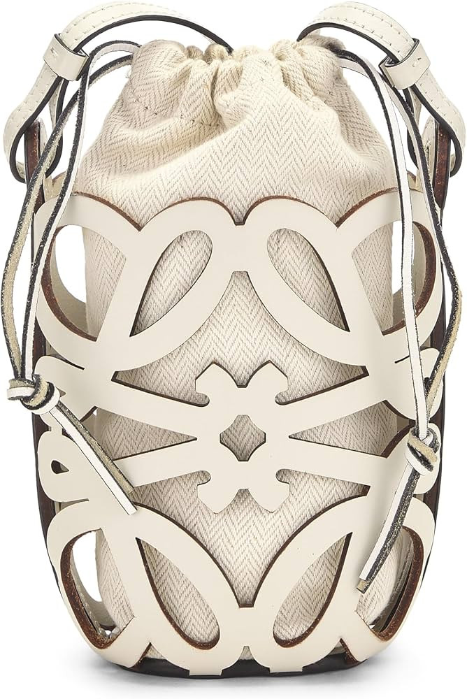 Amazon.com: Loewe, Pre-Loved White Calfskin Leather Anagram Cutout Bag, White : Luxury Stores | Amazon (US)