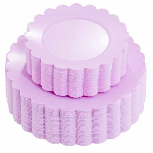 supernal 100PCS Purple Plastic Plates -Disposable Plastic Plates -Lavender Purple Party Plates for Party/Wedding -Include 50PCS 10.25inch Heavy Duty Dinner Plates, 50PCS 7.5inch Dessert/Salad Plates | Amazon (US)