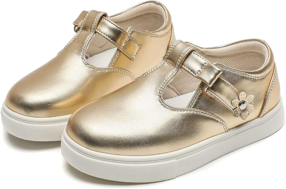 DADAWEN Girls Cute Mary Jane Flats School Uniform Shoes Comfort Sneakers (Toddler/Little Kid/Big ... | Amazon (US)