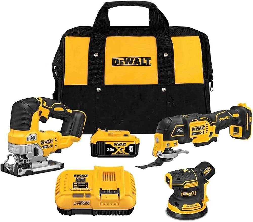 DEWALT 20V MAX Power Tool Combo Kit, Cordless Woodworking 3-Tool Set with 5ah Battery and Charger... | Amazon (US)