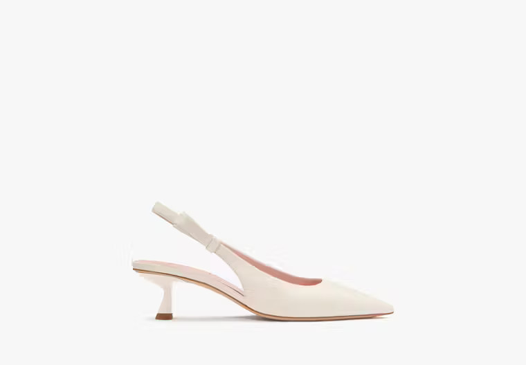 Riley Slingback Smooth Leather Kitten Heel | Kate Spade (US)