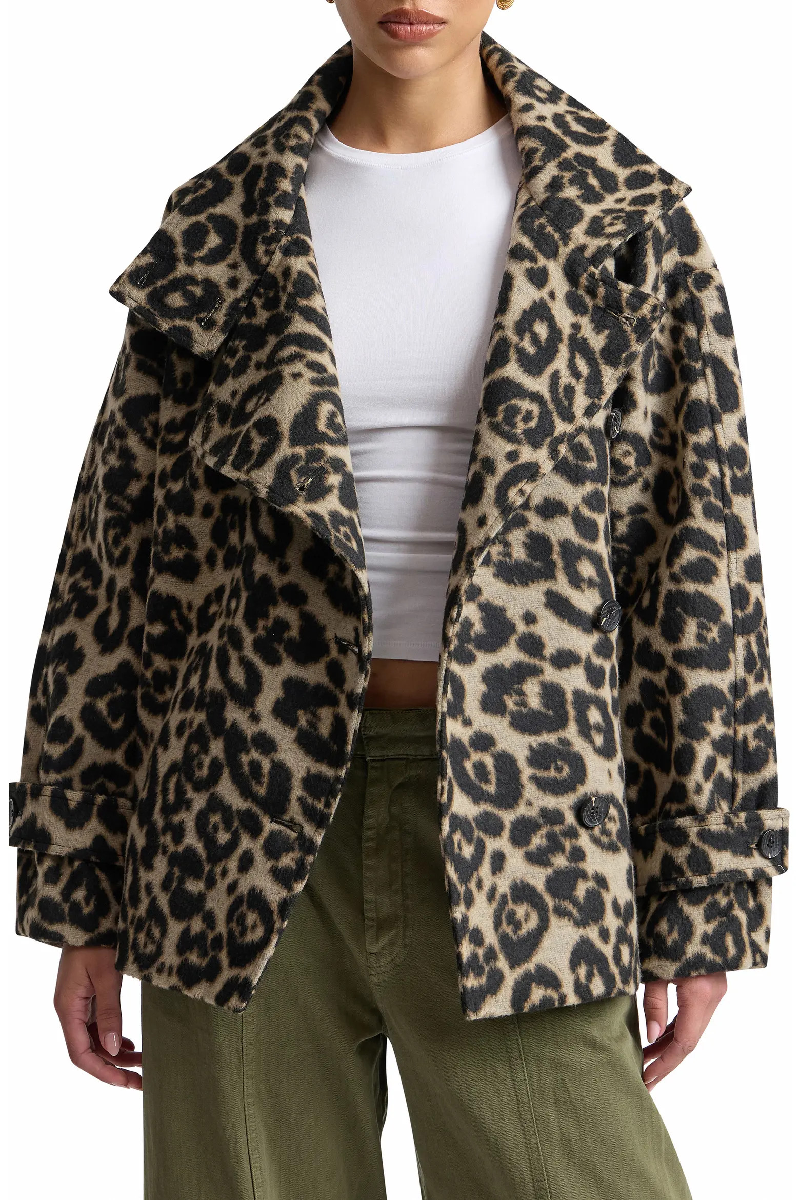 Leopard Print Funnel Neck Cocoon Coat (Women) | Nordstrom | Nordstrom
