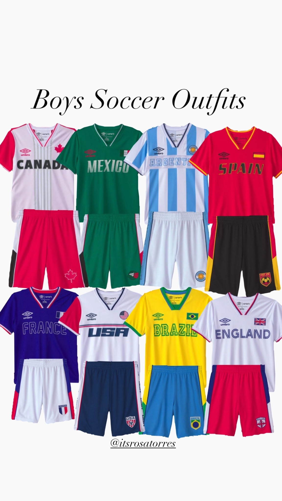 Boys soccer outfits they are so cute. Also can be wearable for the World Cup Soccer to cheer for your favorite team from @Carters   You might want to grab them ASAP!!!

#socceroutfits #fifa #worldcup #soccerworldcup #kidsoutfits #kidssocceroutfits #soccerjersey 

#LTKSeasonal #LTKKids #LTKootd