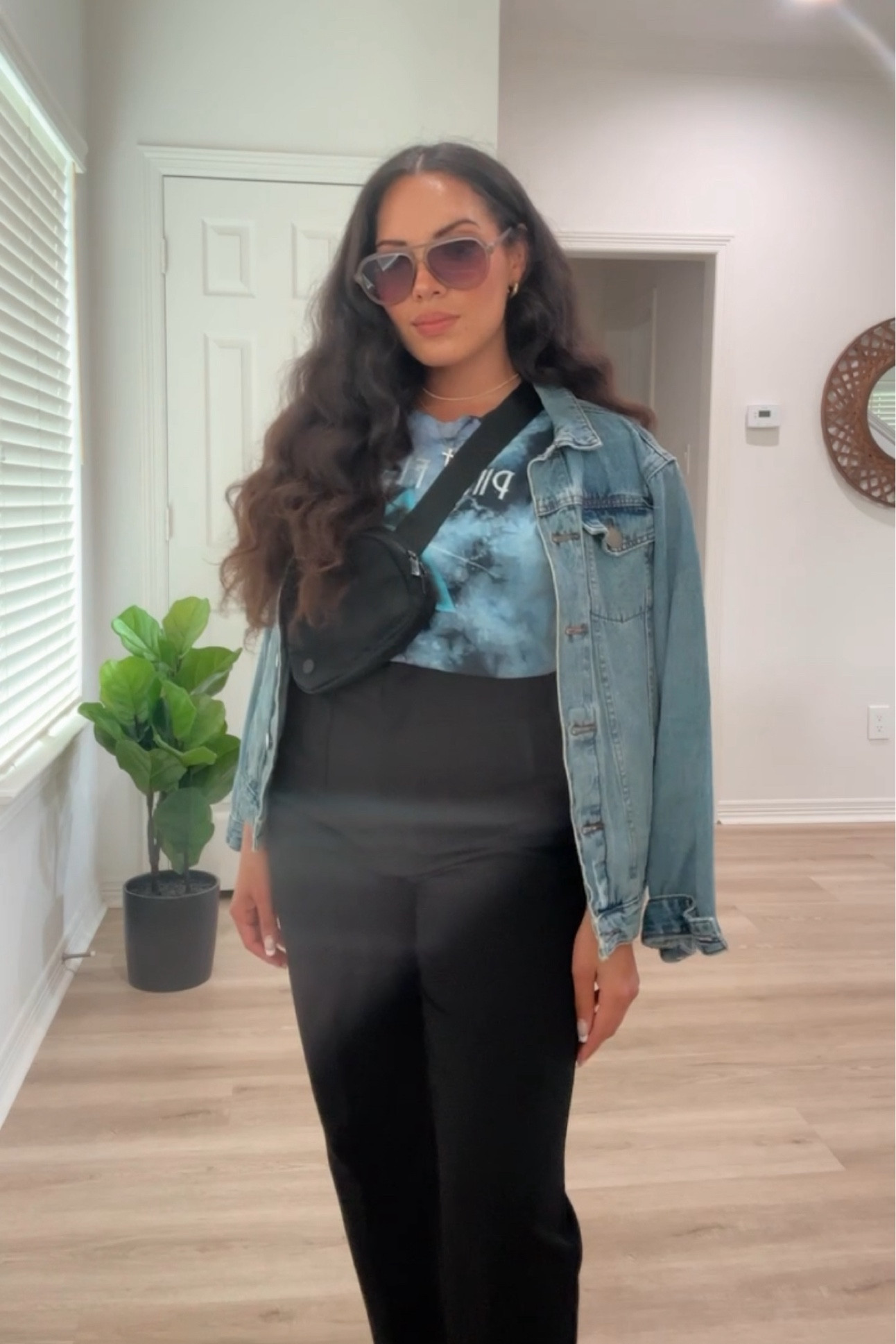 Linked some similar options— band tee, black crossbody bag, yellow purse, black high waisted pants, oversized jean jacket, black sandals, black block heels, sunglasses, and gold jewelry 💙✨

#LTKFindsUnder50 #LTKStyleTip #LTKShoeCrush