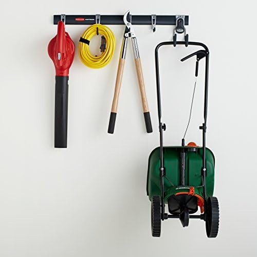 Rubbermaid FastTrack Garage Organization All-in-One Rail & Hook Wall Hanging Kit, 6 Piece, Black | Amazon (US)