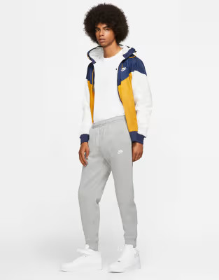 Nike Club Fleece cuffed sweatpants in gray heather | ASOS (Global)