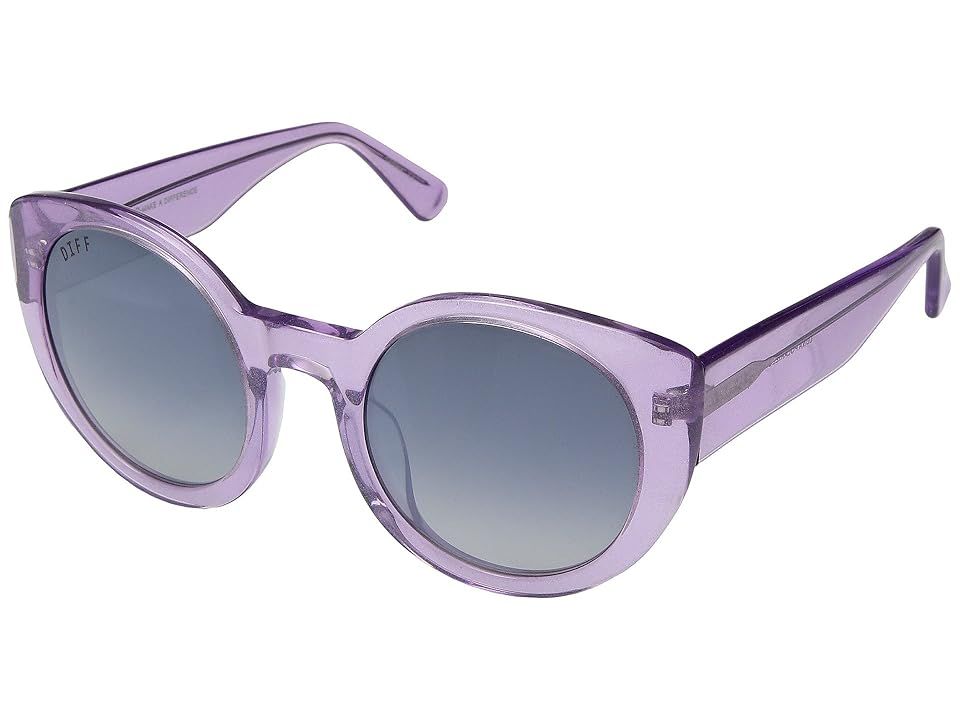 DIFF Eyewear Luna (Amethyst Glitter/Smoke) Fashion Sunglasses | 6pm