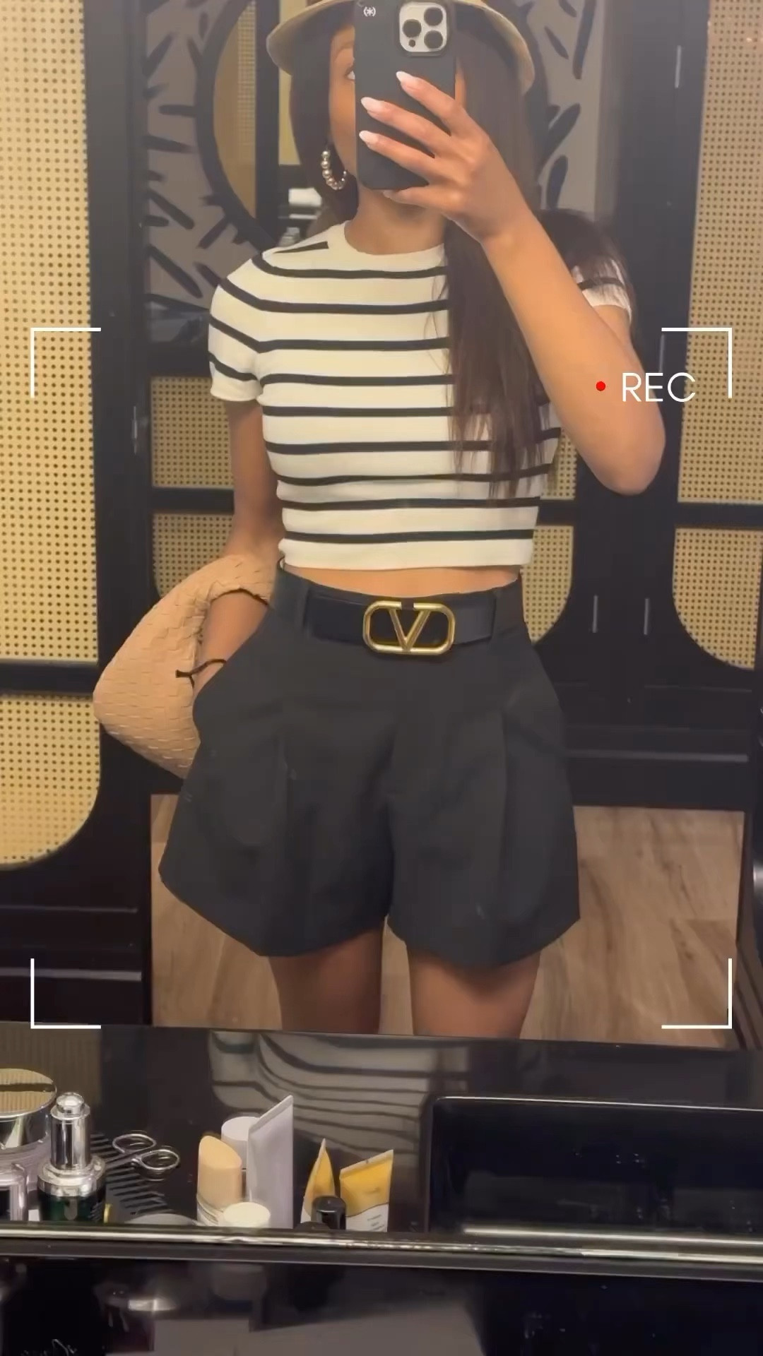 I wore this look on a trip to Jamaica. You can never go wrong with tailored shorts on vacation! This visor from Nordstrom Rack was so handy yet stylish and did an amazing job of blocking the sun. Jamaica was hot! These Tory Burch Miller sandals are so comfortable - I love the colour block on them too.  

Kimberly is wearing a size 75mm in the Valentino belt and generally wears a 25 waist jeans or XS/S or Size 2
#tailoredshorts #vacationoutfit #vacation #beachwear #shorts #croptop #valentinobelt #valentino #luxury #sandals #toryburch #nordstromrack #nordstrom #amazonfashion #sandals

#LTKtravel #LTKSeasonal #LTKFind