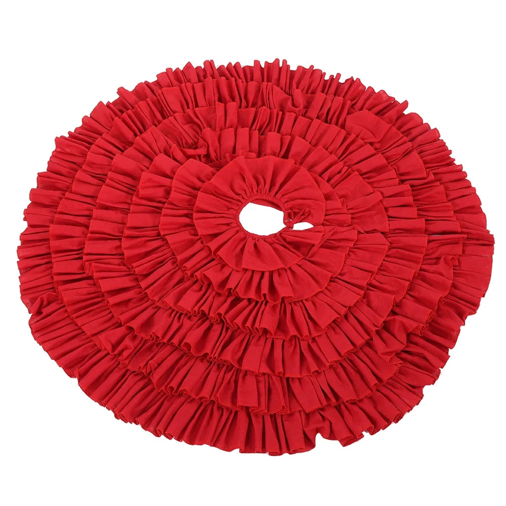 Zerone Beautiful Christmas Ornament Trees Skirt with Large Ruffles Festival Xmas Home Decor Red,C... | Walmart (US)