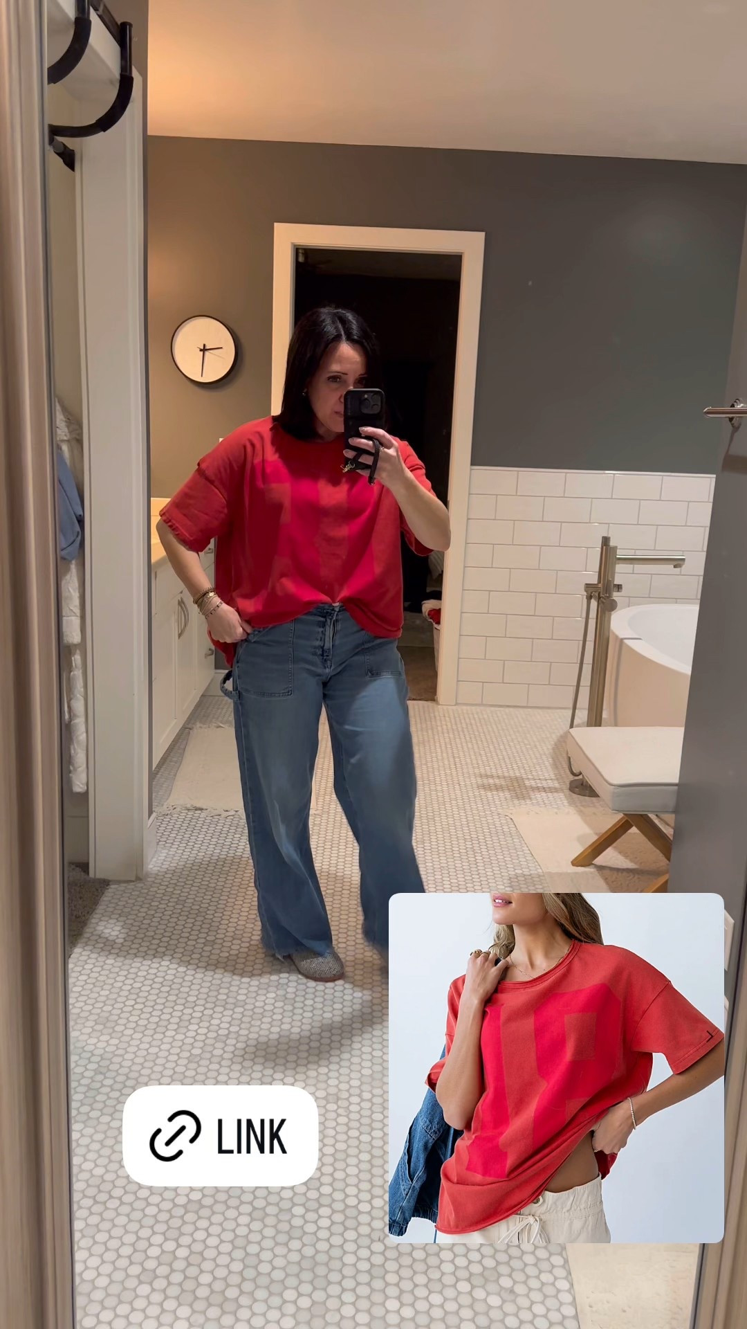 This shirt is so buttery soft and comfortable. It comes in two different colors and I am in love with both! 