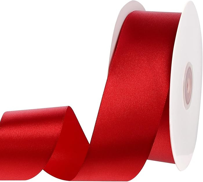 Red Ribbon 60 Yards 1-1/2 Inch Christmas Ribbon Red Satin Ribbons for Gift Wrapping Handmade Rose... | Amazon (US)