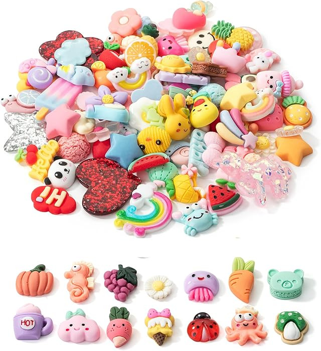 Mr. Pen- Slime Charms, 100pcs, Resin Charms, Charms for Slime, Cute Charms, Flatback Resin Charms... | Amazon (US)