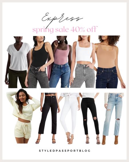 Express Spring Sale! So many good basics for 40% off! Love these bodysuits! 



#express #sale #salealert #springindpo #outfitideas #springsale #basics #momstyle #neutralstyle #everydaystyle #outfits 

#LTKunder50 #LTKsalealert #LTKstyletip