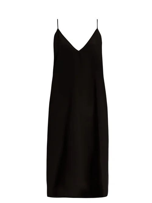 Raey - V Neck Silk Slip Dress - Womens - Black | Matches (US)