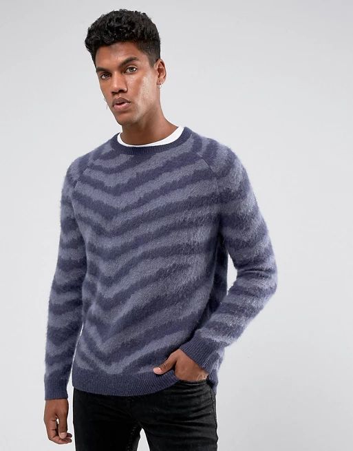 ASOS Mohair Wool Blend Sweater With Zebra Design | ASOS US