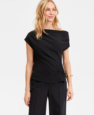 Women's Short Sleeve Asymmetric Blouse, Macy's Exclusive | Macy's