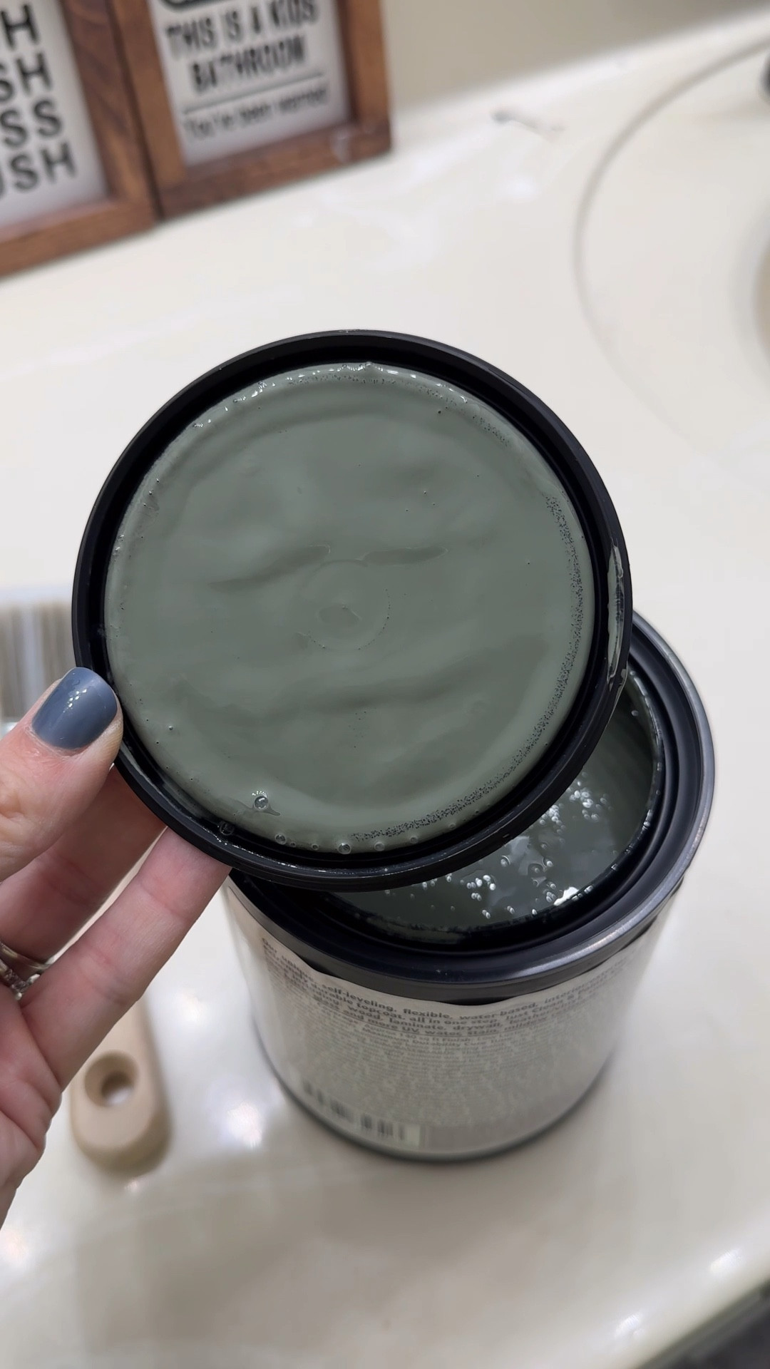 Best diy cabinet/vanity/furniture paint 
Color is ENVY

#LTKHome #LTKFamily #LTKFindsUnder50