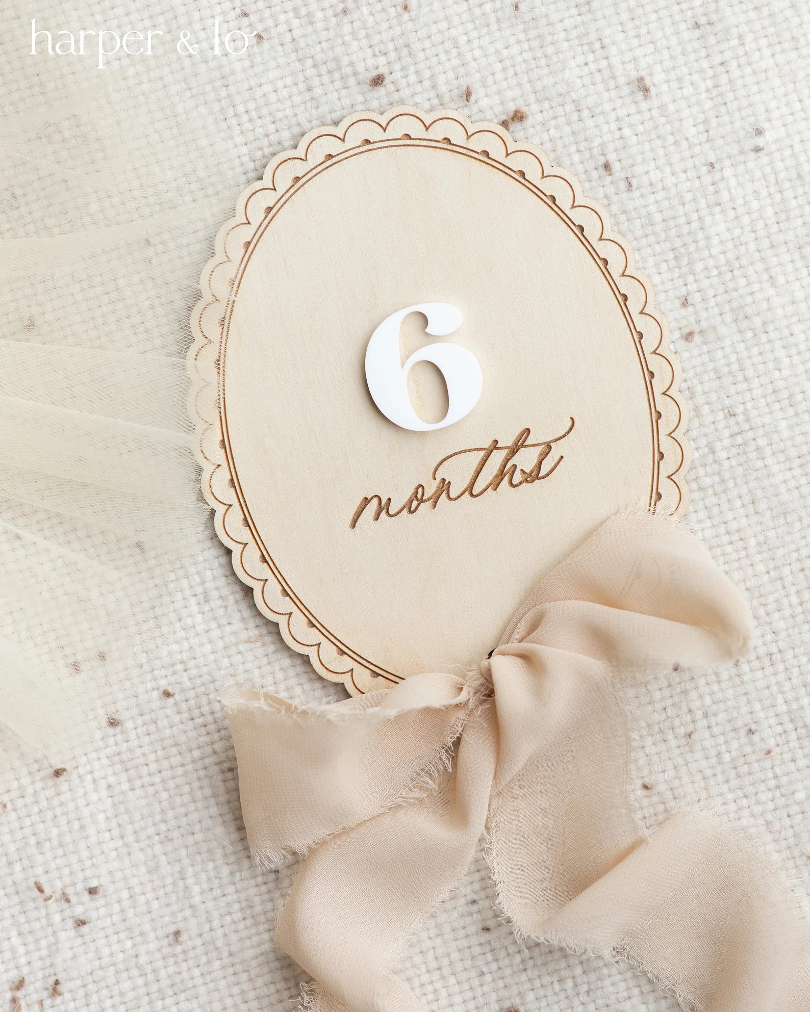 Wooden Lace Ribbon Bow Interchangeable Milestone Cards | Personalize Custom Name, Baby Monthly Mi... | Etsy (US)