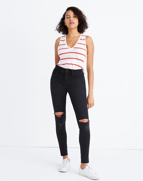 Curvy High-Rise Skinny Jeans in Black Sea | Madewell