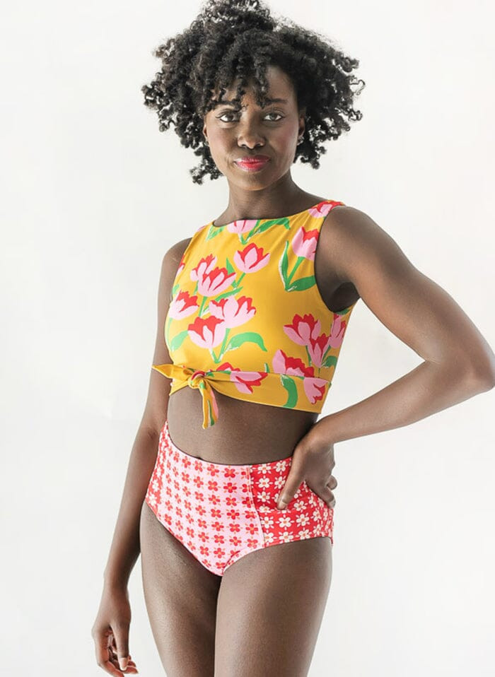 Claus Knotted Crop Top | Lime Ricki