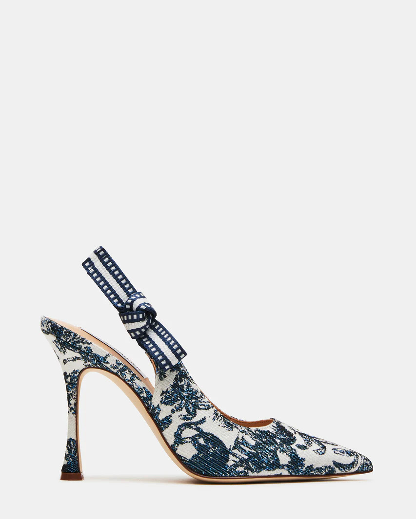 BRI Blue/White Slingback Pump Heel | Women's Heels | Steve Madden (US)